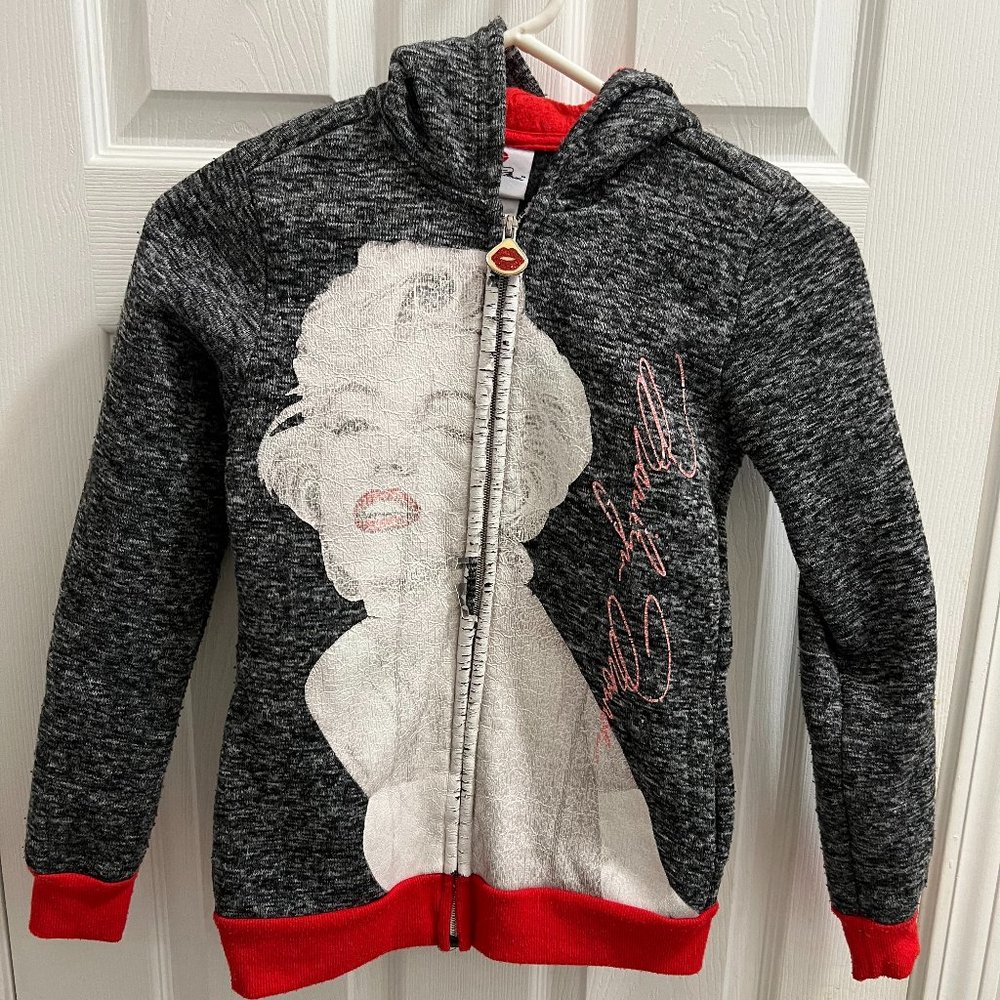 Marilyn Monroe Girls Grey Hoodie.